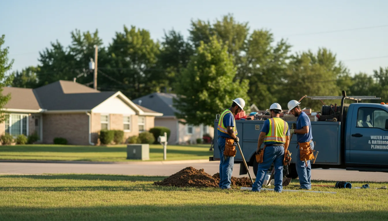 Residential water line and bathroom plumbing service in Hearne, TX
